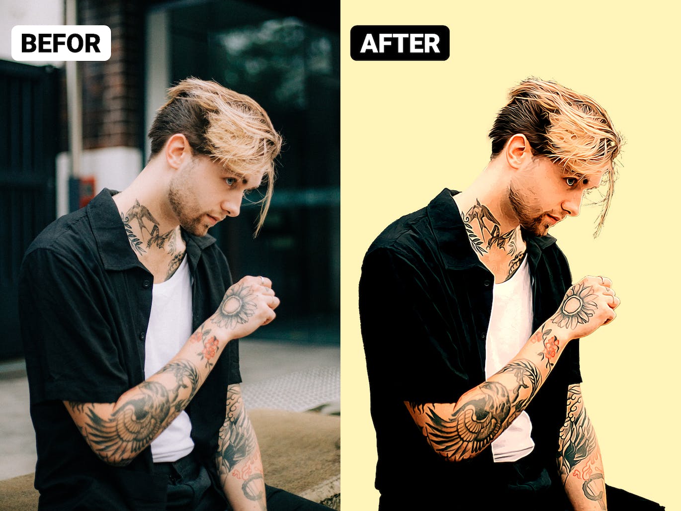 卡通照片效果PS动作 Cartoon Photo Effect Action 插件预设 sucaiwan.com