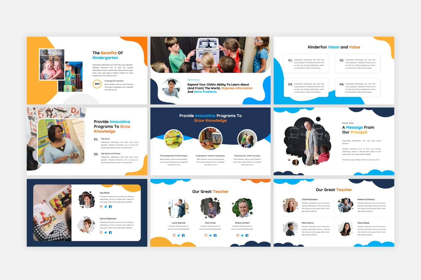 幼儿园&学前教育Powerpoint模板 Kinderfun – Kindergarten & Preshool PowerPoint 幻灯图表 第8张-素材湾丨精选海外优质设计素材资源 幼儿园&学前教育Powerpoint模板 Kinderfun – Kindergarten & Preshool PowerPoint 幻灯图表 sucaiwan.com