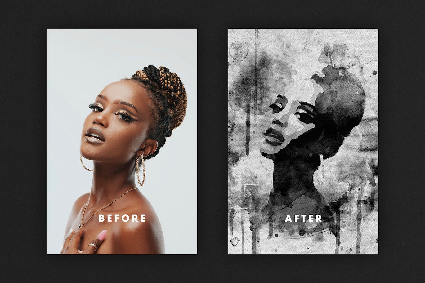 泼墨照片效果PS图层样式 Ink Splatter Photo Effect 插件预设 sucaiwan.com