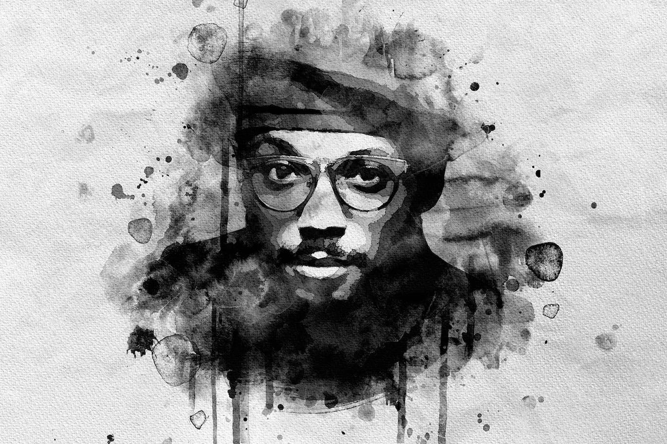 泼墨照片效果PS图层样式 Ink Splatter Photo Effect 插件预设 sucaiwan.com