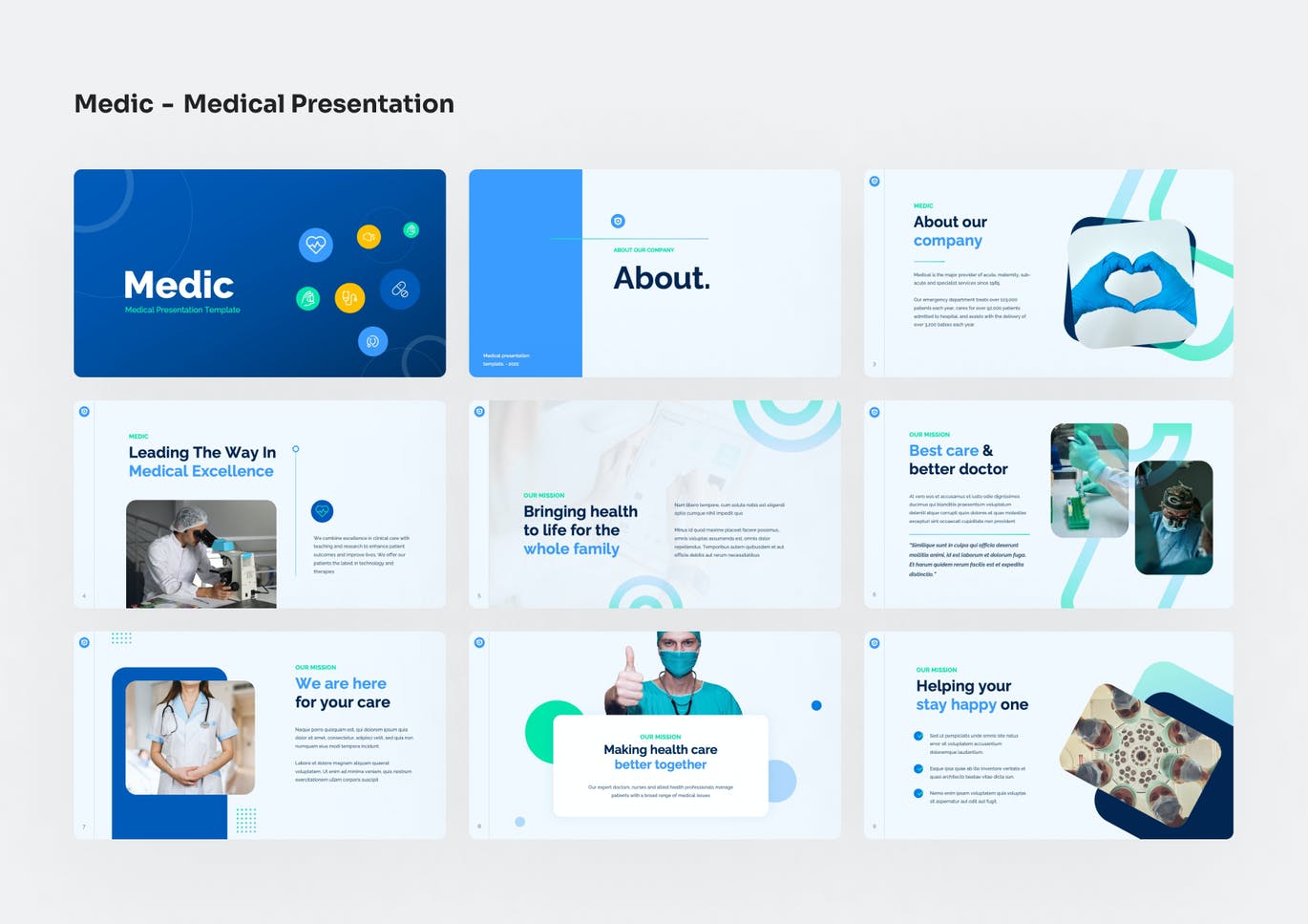 医疗诊所PPT创意模板 Medic – Medical PowerPoint Presentation 幻灯图表 sucaiwan.com