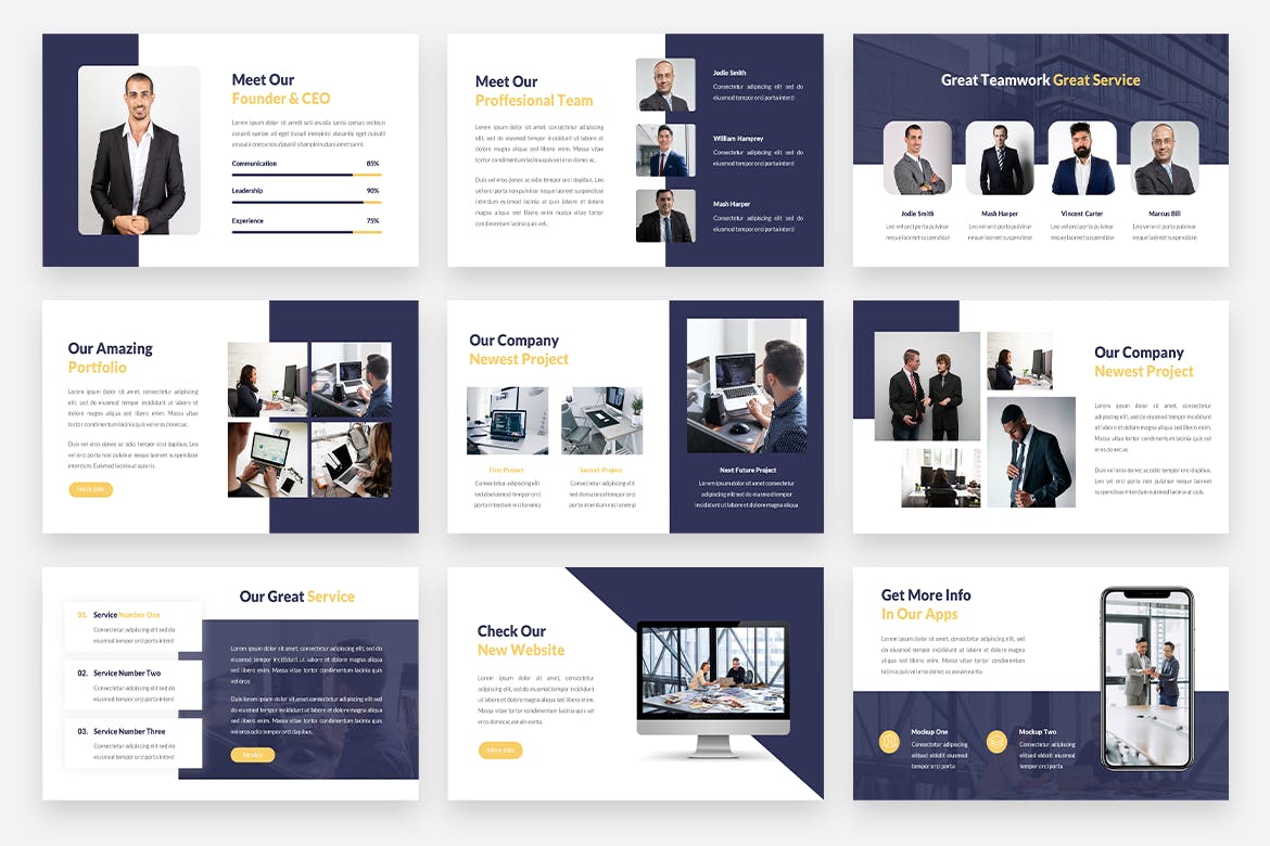 公司报告PPT幻灯片模板 Arkana – Business PowerPoint Template 幻灯图表 sucaiwan.com