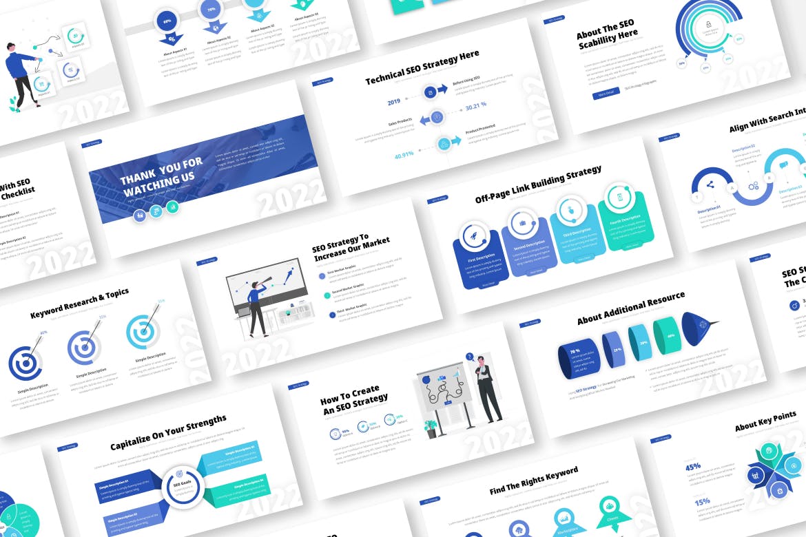 SEO策略信息图表PPT演示文稿 SEO Strategy Infographic Powerpoint Presentation 幻灯图表 sucaiwan.com
