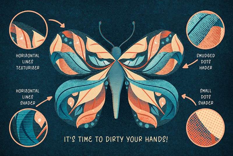 42个半色调纹理Procreate笔刷 笔刷资源 sucaiwan.com