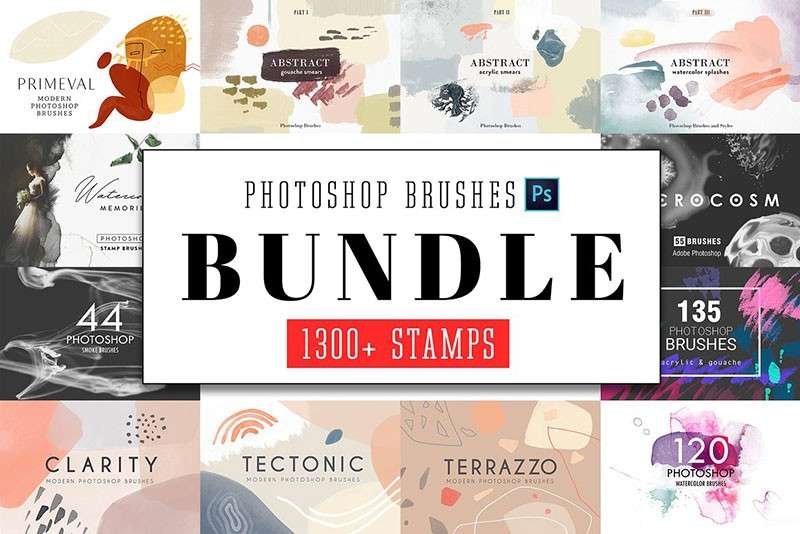 豪华水彩印章PS笔刷套装 笔刷资源 sucaiwan.com