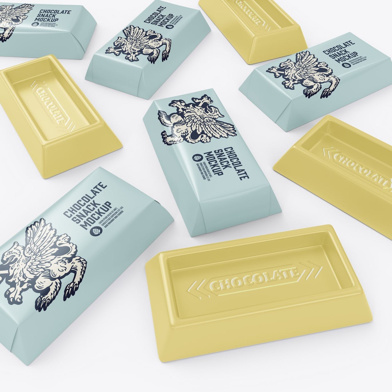 巧克力零食小包装设计样机模板 Small Pack Chocolates Mockup 样机素材 sucaiwan.com