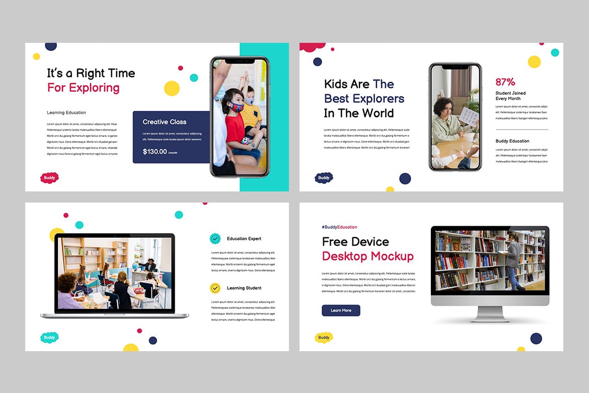 儿童益智教育PPT模板 Education Kids Powerpoint 幻灯图表 sucaiwan.com