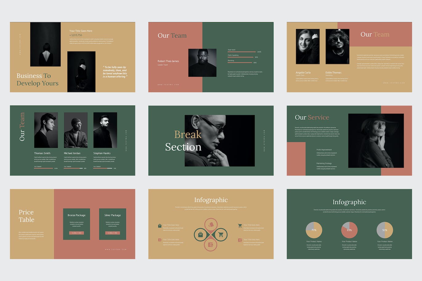 模特作品集PPT设计模板 Jovyna – Business Lookbook Powerpoint Template 幻灯图表 sucaiwan.com