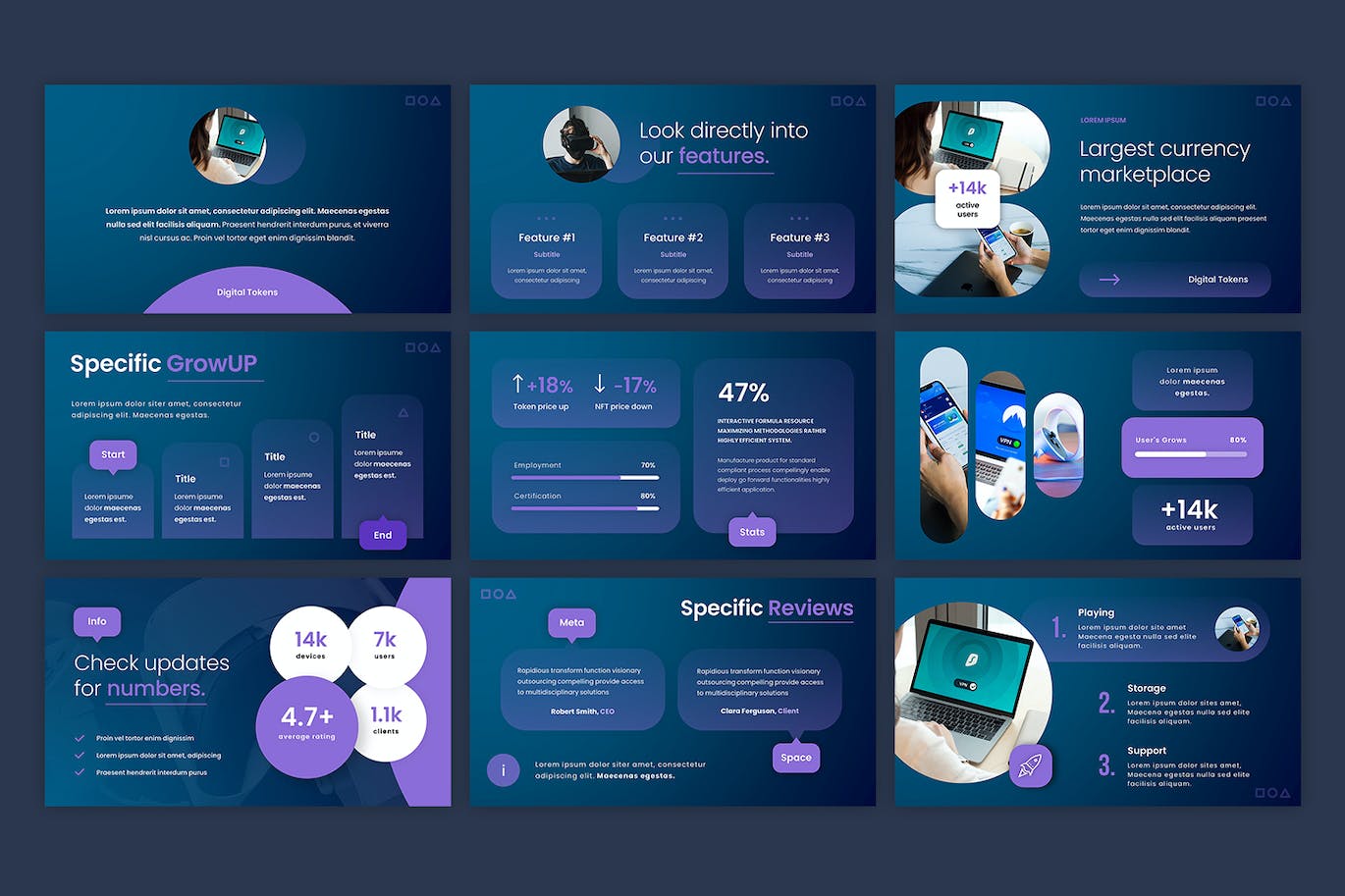 VR虚拟现实&元宇宙PPT设计模板 Virtual Reality and Metaverse Powerpoint Template 幻灯图表 sucaiwan.com