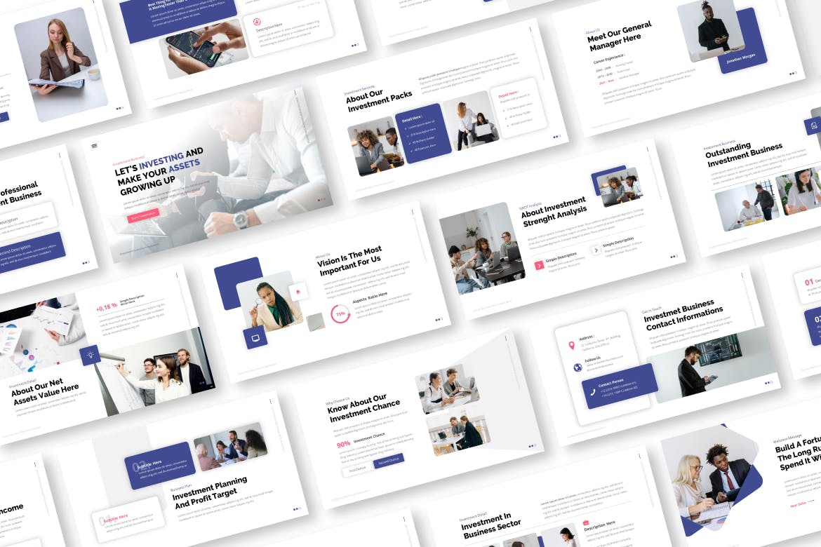 投资业务PPT创意模板 Investment Business Powerpoint Template 幻灯图表 sucaiwan.com