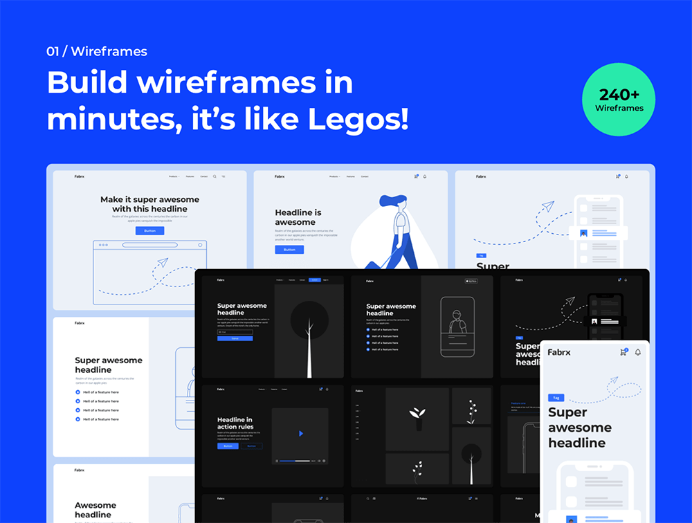 Fabrx网页设计系统模板 APP UI sucaiwan.com