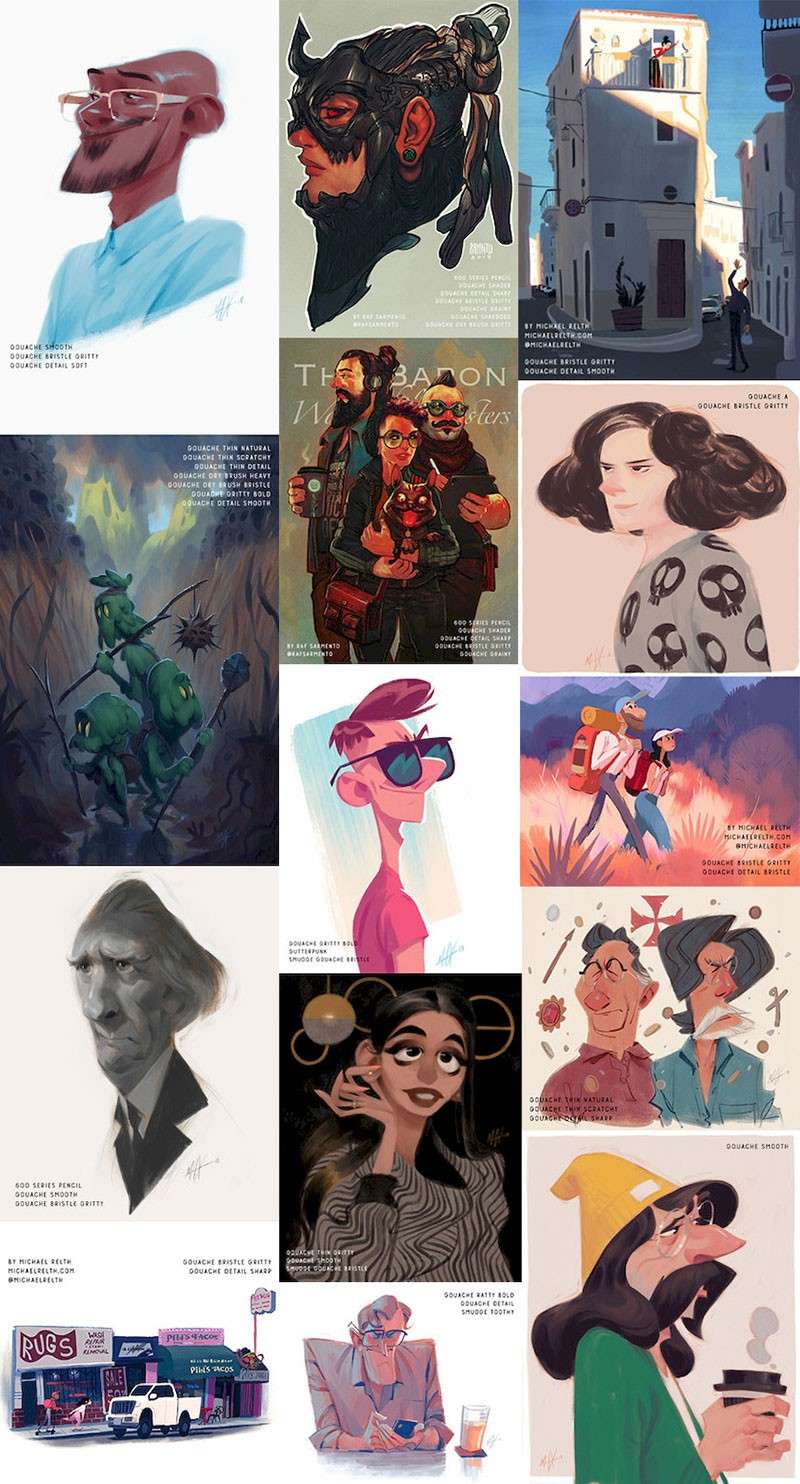 52个自然的水粉画Procreate笔刷 笔刷资源 第3张-素材湾丨精选海外优质设计素材资源 52个自然的水粉画Procreate笔刷 笔刷资源 sucaiwan.com