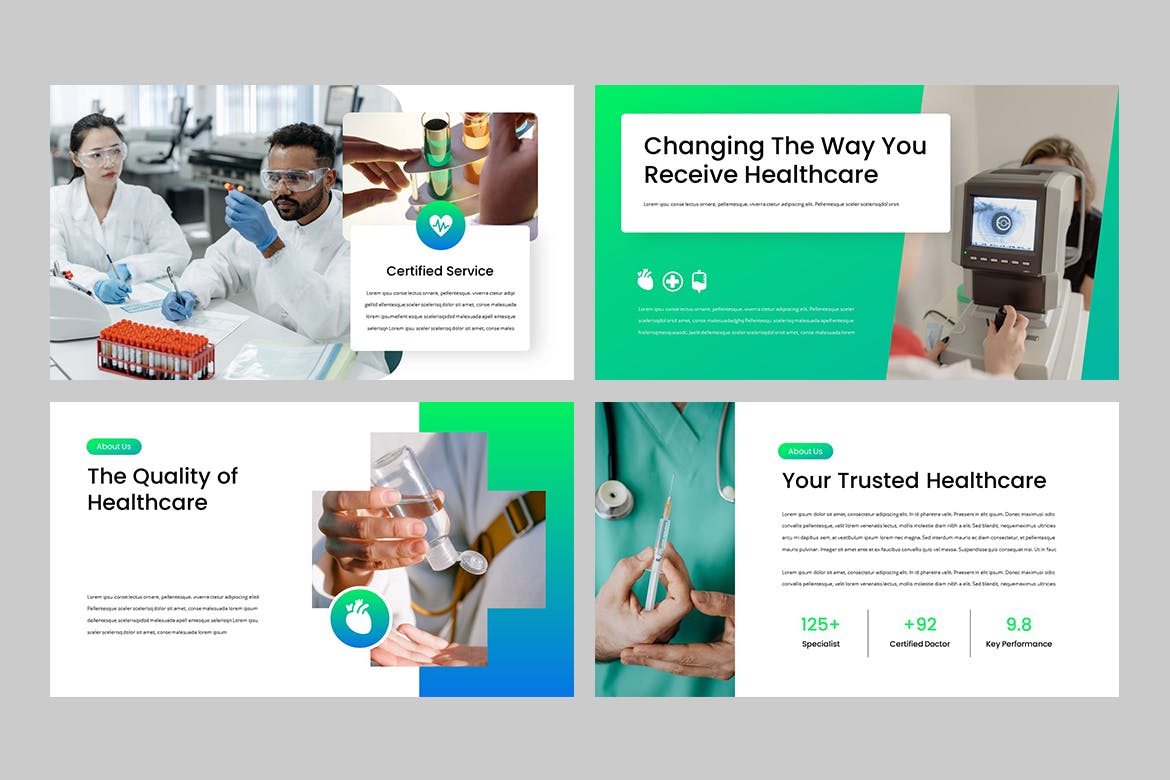 医院/医疗演示文稿PPT模板 PERSADA – Medical & Hospital Powerpoint 幻灯图表 sucaiwan.com