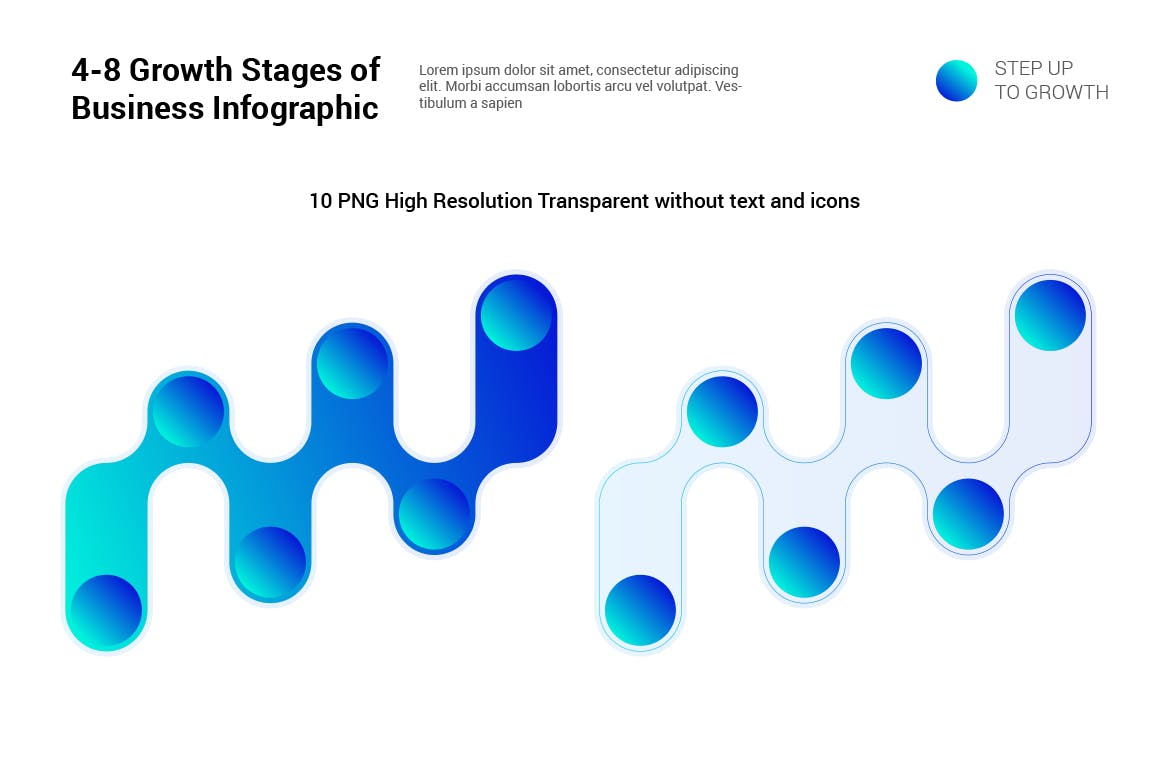 商业增长阶段信息图表元素模板 Growth Stages of Business Infographic 幻灯图表 sucaiwan.com