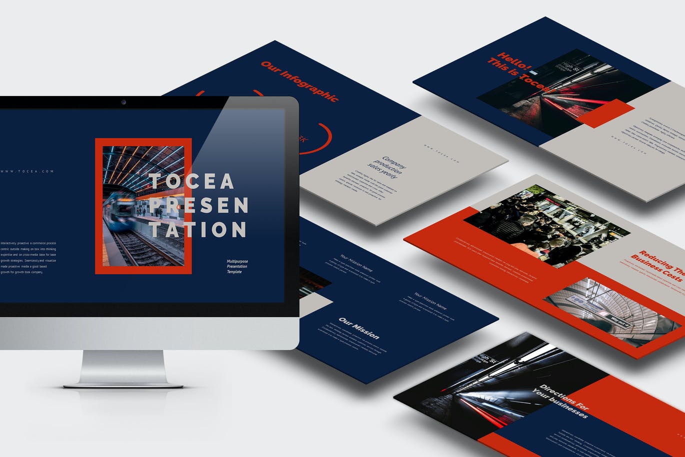火车高铁PPT演示文稿 Tocea : Train Station Powerpoint Template 幻灯图表 sucaiwan.com