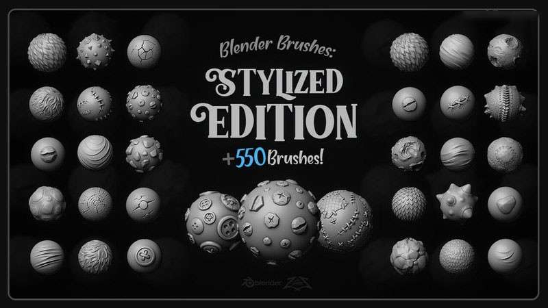 500+Blender建模雕刻笔刷 笔刷资源 sucaiwan.com