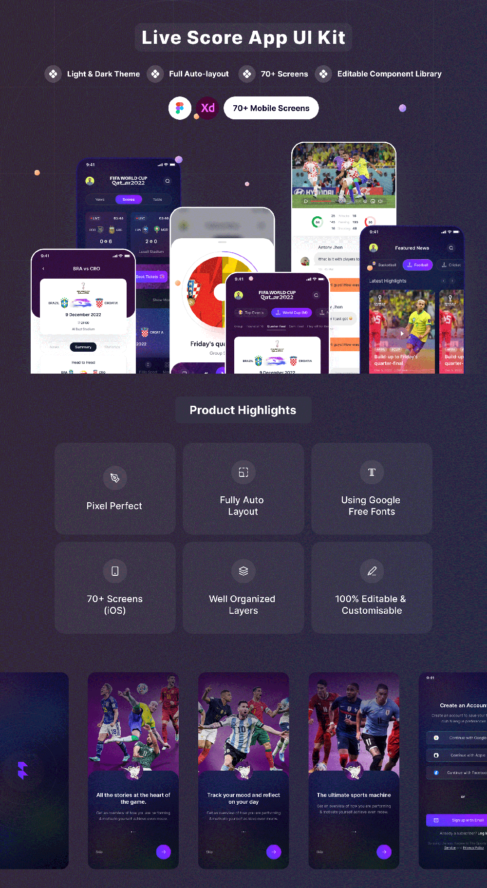 体育运动比分直播App应用程序UI套件 APP UI sucaiwan.com