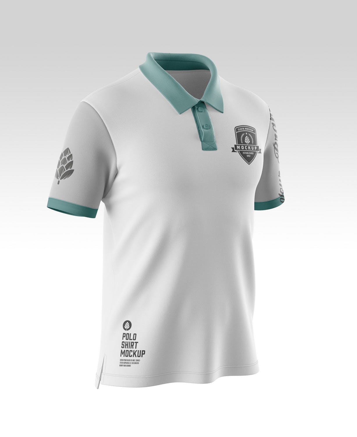经典男式短袖Polo衫设计样机模板 Classic Men’s Short Sleeve Polo Shirt Mockup 样机素材 sucaiwan.com