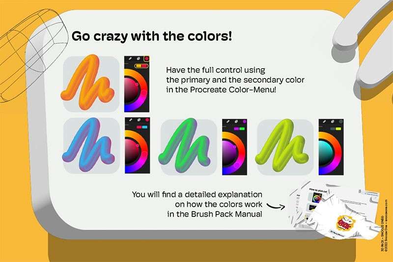 抖音3D立体字Procreate笔刷 笔刷资源 sucaiwan.com