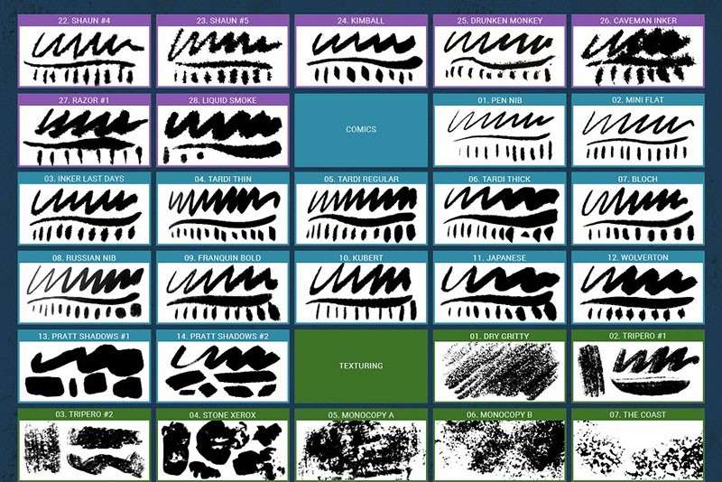 美式漫画创作PS笔刷套装 笔刷资源 sucaiwan.com