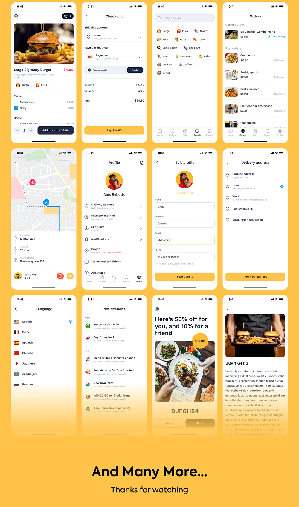 送餐应用程序UI套件 APP UI sucaiwan.com
