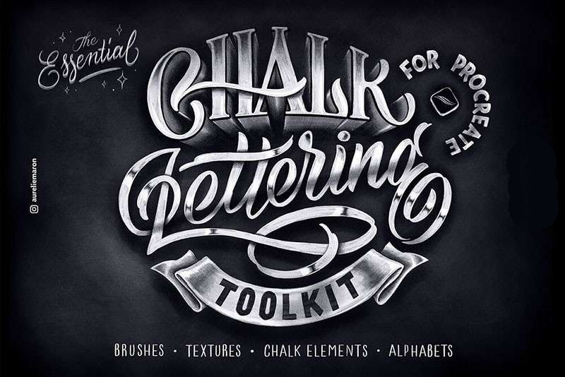 黑板粉笔艺术Procreate笔刷 笔刷资源 sucaiwan.com