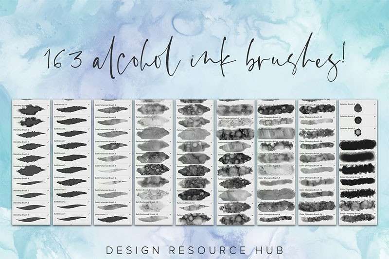 Procreate酒精流体画笔刷套装 笔刷资源 sucaiwan.com