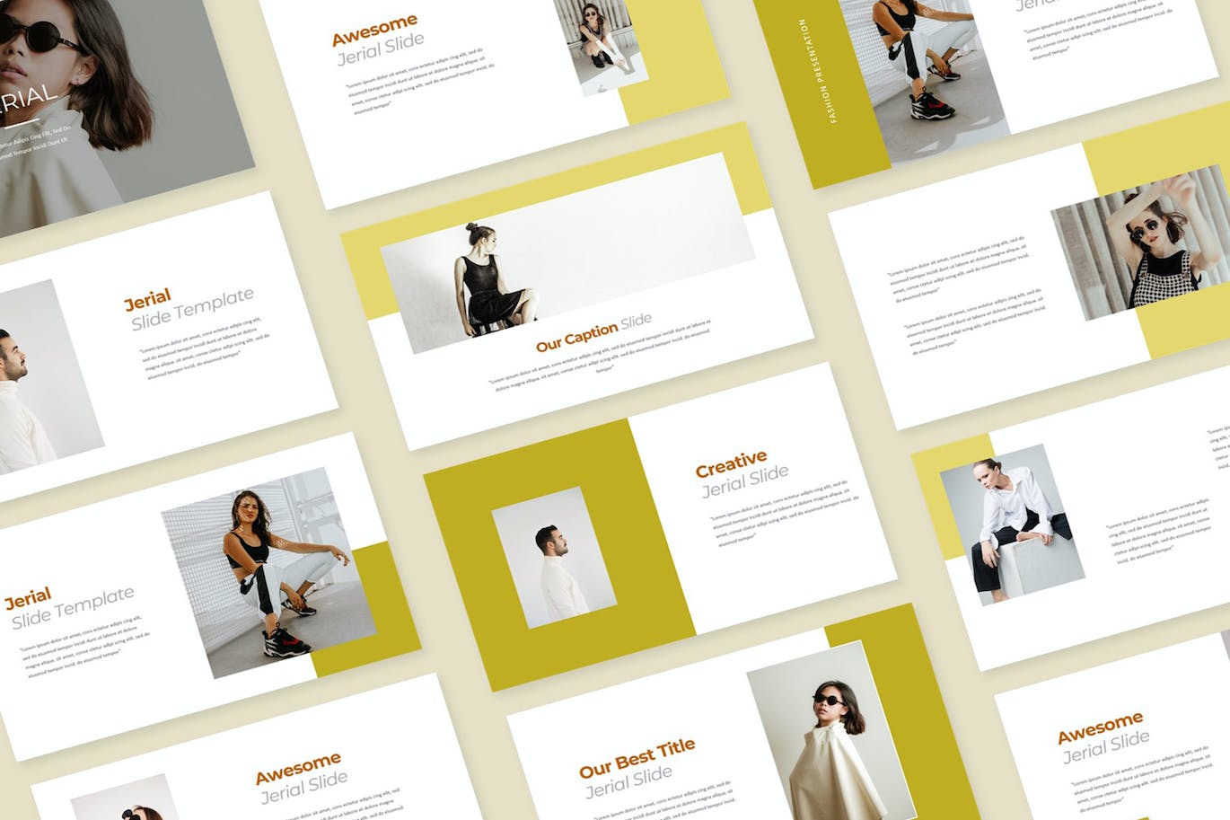 时尚服装品牌PPT幻灯片设计模板 Jerial Fashion PowerPoint 幻灯图表 第1张-素材湾丨精选海外优质设计素材资源 时尚服装品牌PPT幻灯片设计模板 Jerial Fashion PowerPoint 幻灯图表 sucaiwan.com