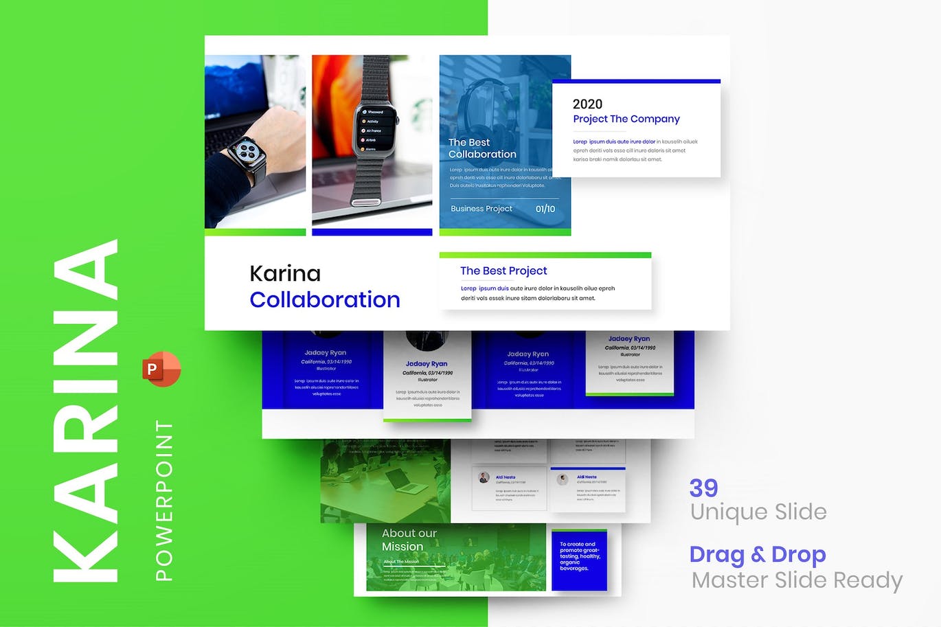 精品商务风演示文稿PPT模板 Karina – Business PowerPoint Template 幻灯图表 sucaiwan.com