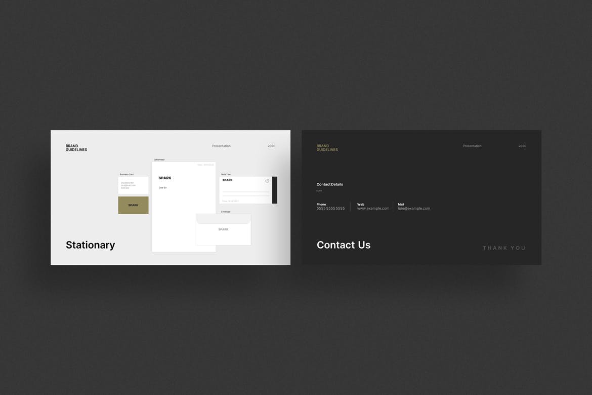 极简设计/品牌指南PPT素材 Brand Guideline PowerPoint Template 幻灯图表 sucaiwan.com
