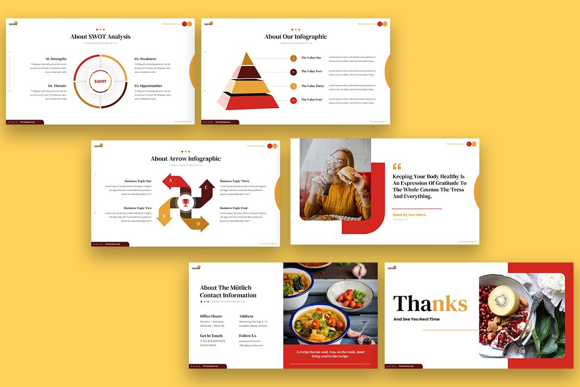 美食食品展示PPT幻灯片模板下载 Mutlich – Food Powerpoint 幻灯图表 sucaiwan.com