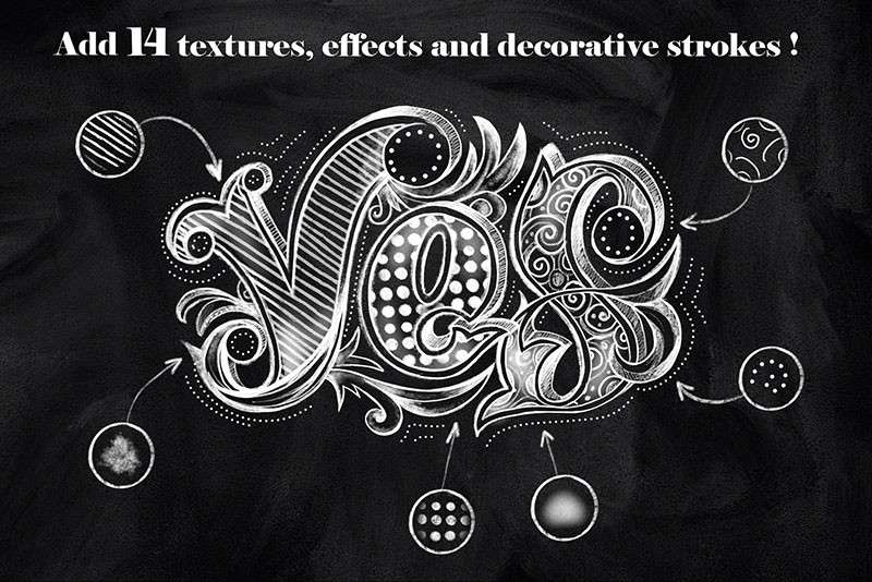 50个粉笔字效果Procreate笔刷 笔刷资源 sucaiwan.com