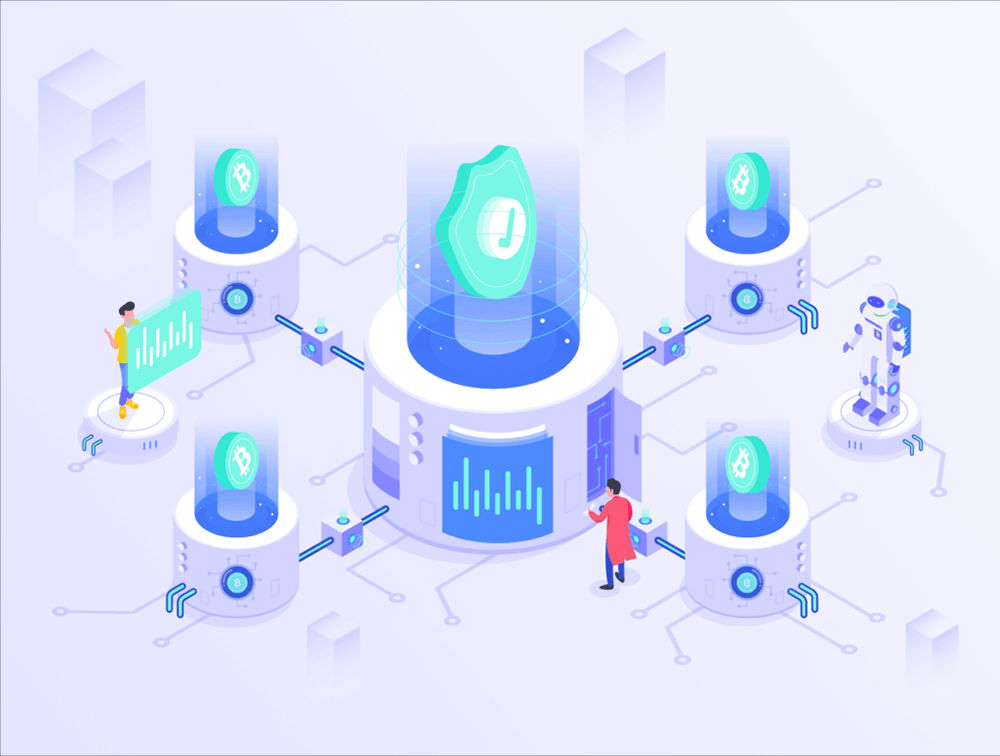 加密货币业务等距插画素材 APP UI sucaiwan.com