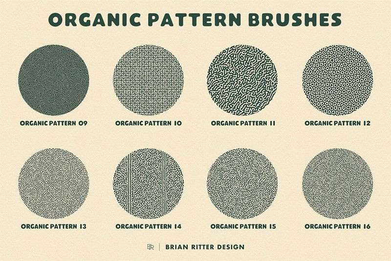 独特的有机纹理Procreate笔刷 笔刷资源 sucaiwan.com