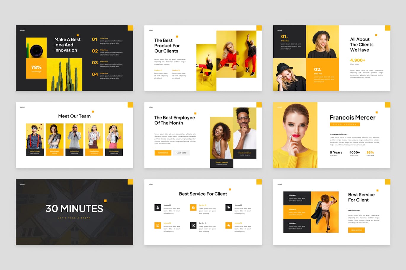 创意多彩演示文稿PPT模板 Bizgaz – Creative Colorful Powerpoint Template 幻灯图表 sucaiwan.com