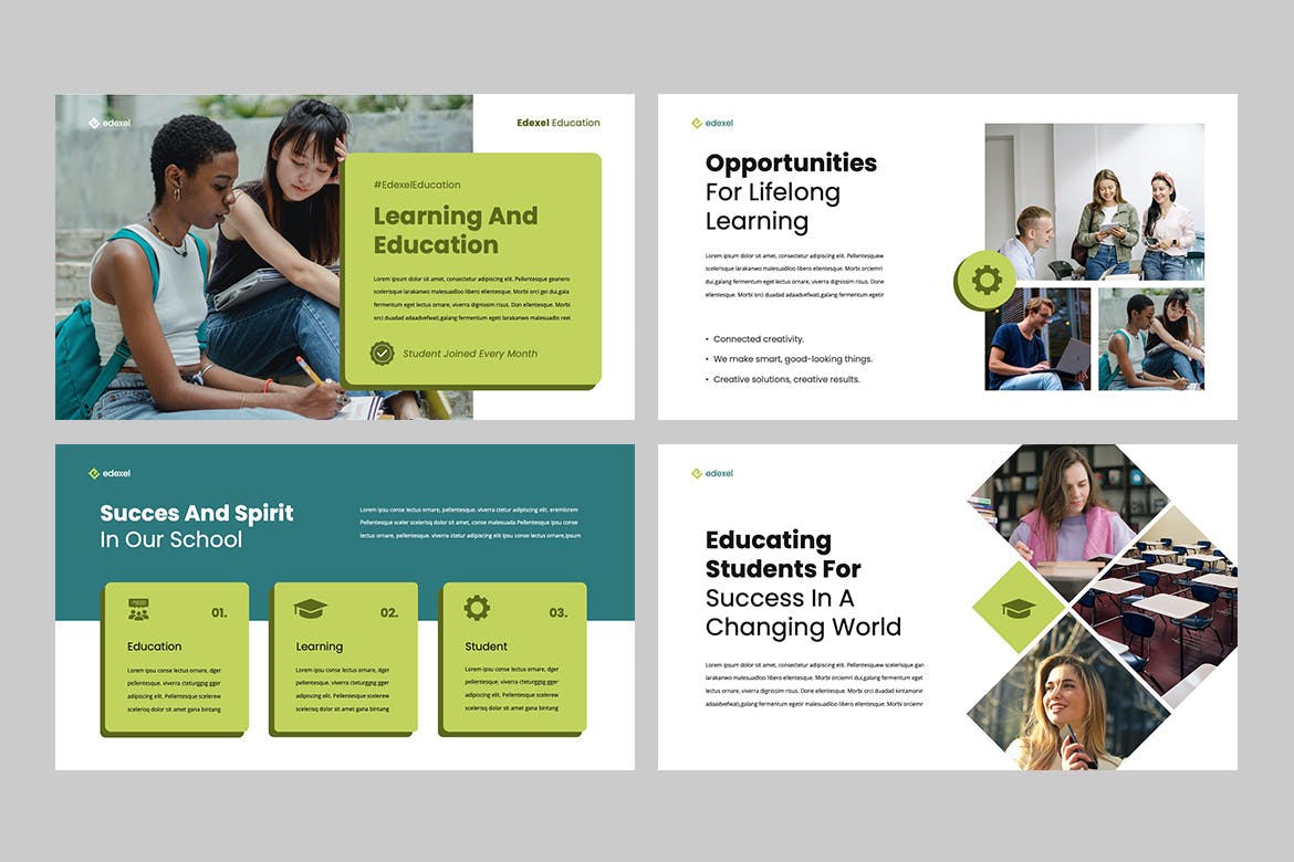 大学教育PPT模板下载 EXEDEL – Education Powerpoint Template 幻灯图表 sucaiwan.com