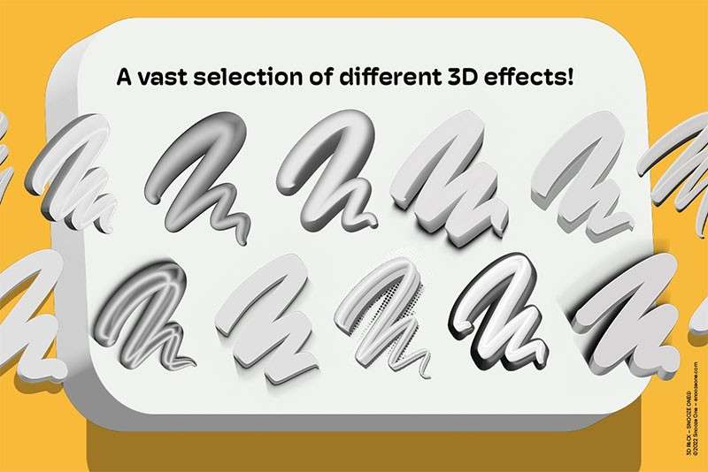 抖音3D立体字Procreate笔刷 笔刷资源 sucaiwan.com