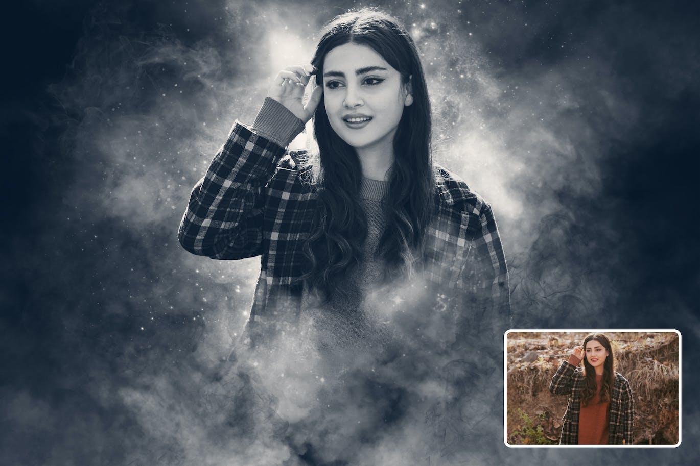 烟雾照片效果Photoshop动作 Smoke Photo Effect Photoshop Action 插件预设 sucaiwan.com