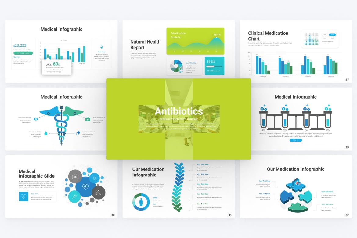 医学介绍幻灯片演示PPT模板 Antibiotics Medical PowerPoint Template 幻灯图表 第2张-素材湾丨精选海外优质设计素材资源 医学介绍幻灯片演示PPT模板 Antibiotics Medical PowerPoint Template 幻灯图表 sucaiwan.com