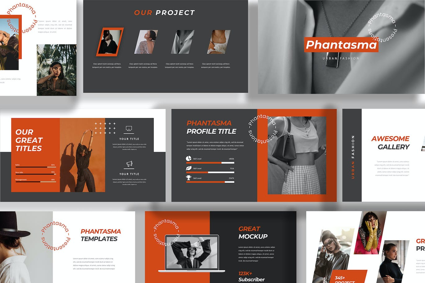 时尚都市项目推广PPT幻灯片设计模板 Phantasma – Powerpoint Template 幻灯图表 sucaiwan.com