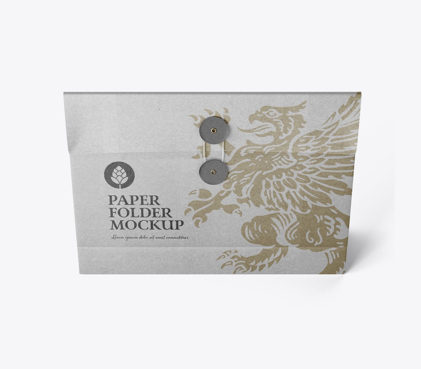 绕绳纸文件袋夹设计样机 Kraft Folder with Bow mockup 样机素材 sucaiwan.com