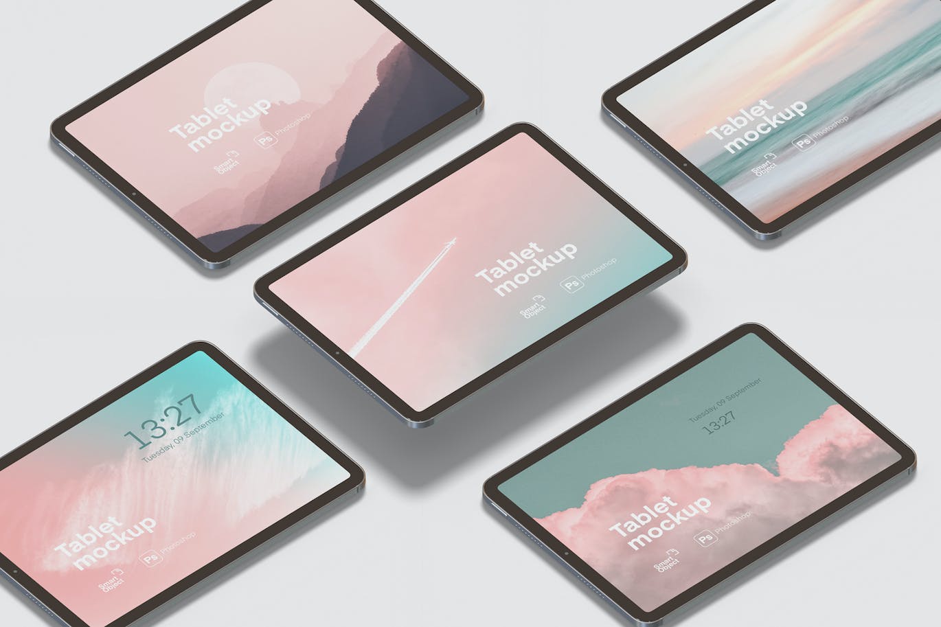 iPad Air 2022款苹果平板电脑样机 iPad Air 2022 Mockups 样机素材 sucaiwan.com