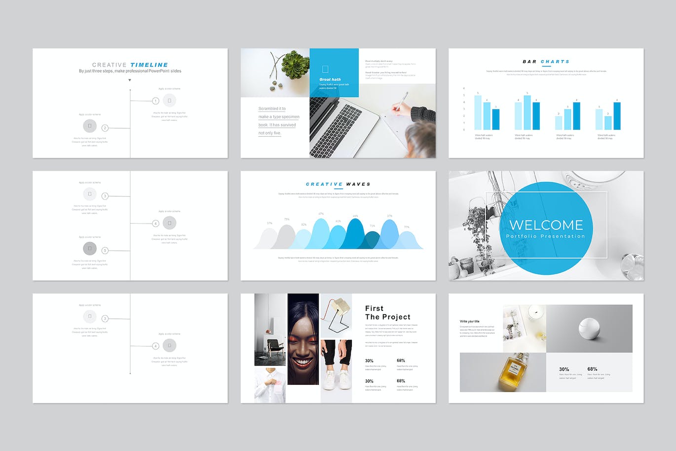 初创企业简介PPT演示幻灯片模板 Touch PowerPoint Template 幻灯图表 sucaiwan.com