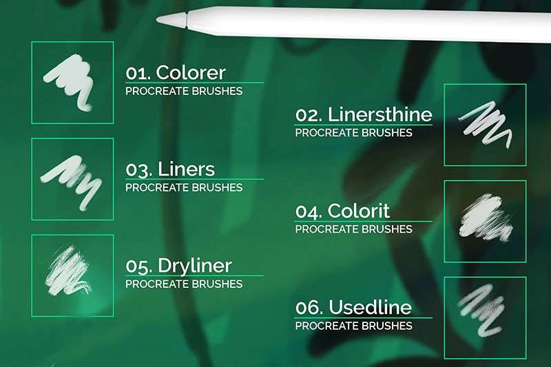 美式场景插画Procreate笔刷 笔刷资源 sucaiwan.com