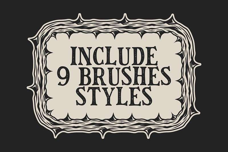 9个藤木植物AI笔刷 笔刷资源 sucaiwan.com