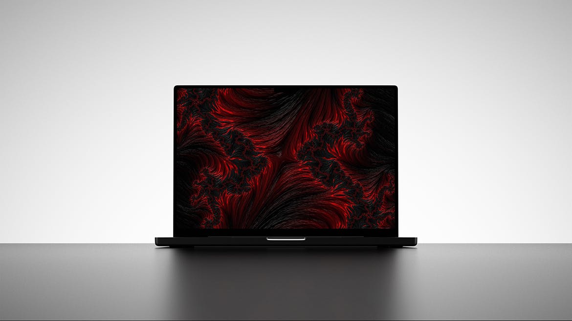 深色笔记本电脑屏幕UI样机 Laptop Screen Mockup 样机素材 sucaiwan.com