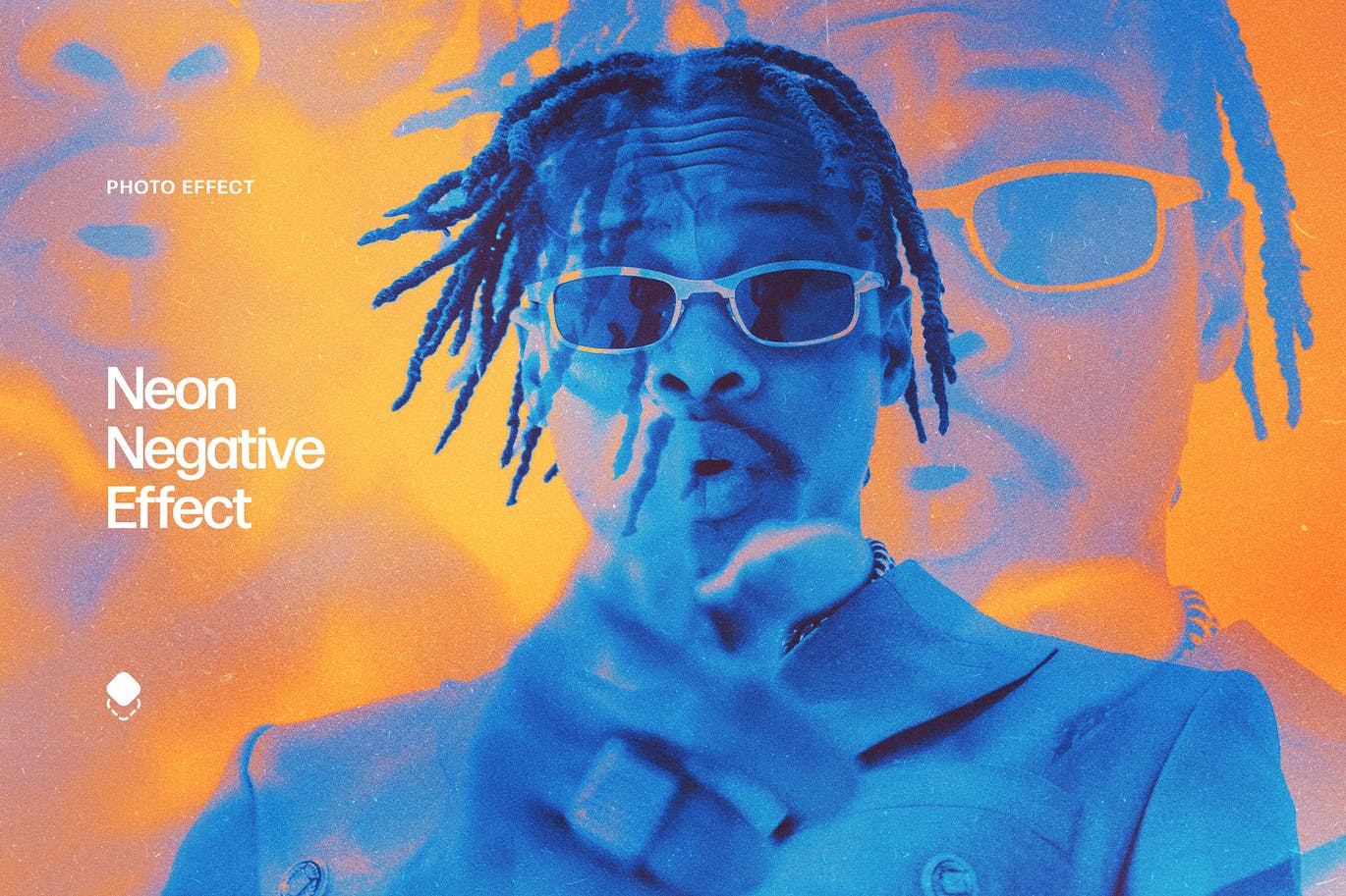 霓虹灯负极照片效果PS图层样式 Neon Negative Photo Effect 插件预设 sucaiwan.com
