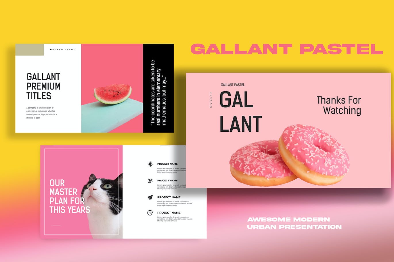 Lookbook作品集PPT模板 Gallant Pastel Lookbook Powerpoint 幻灯图表 sucaiwan.com