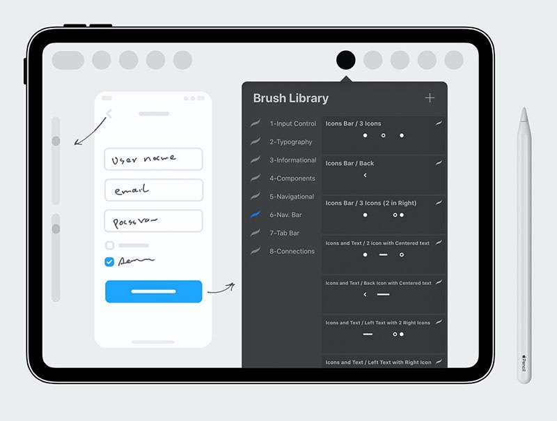 APP原型线框图Procreate笔刷 笔刷资源 sucaiwan.com