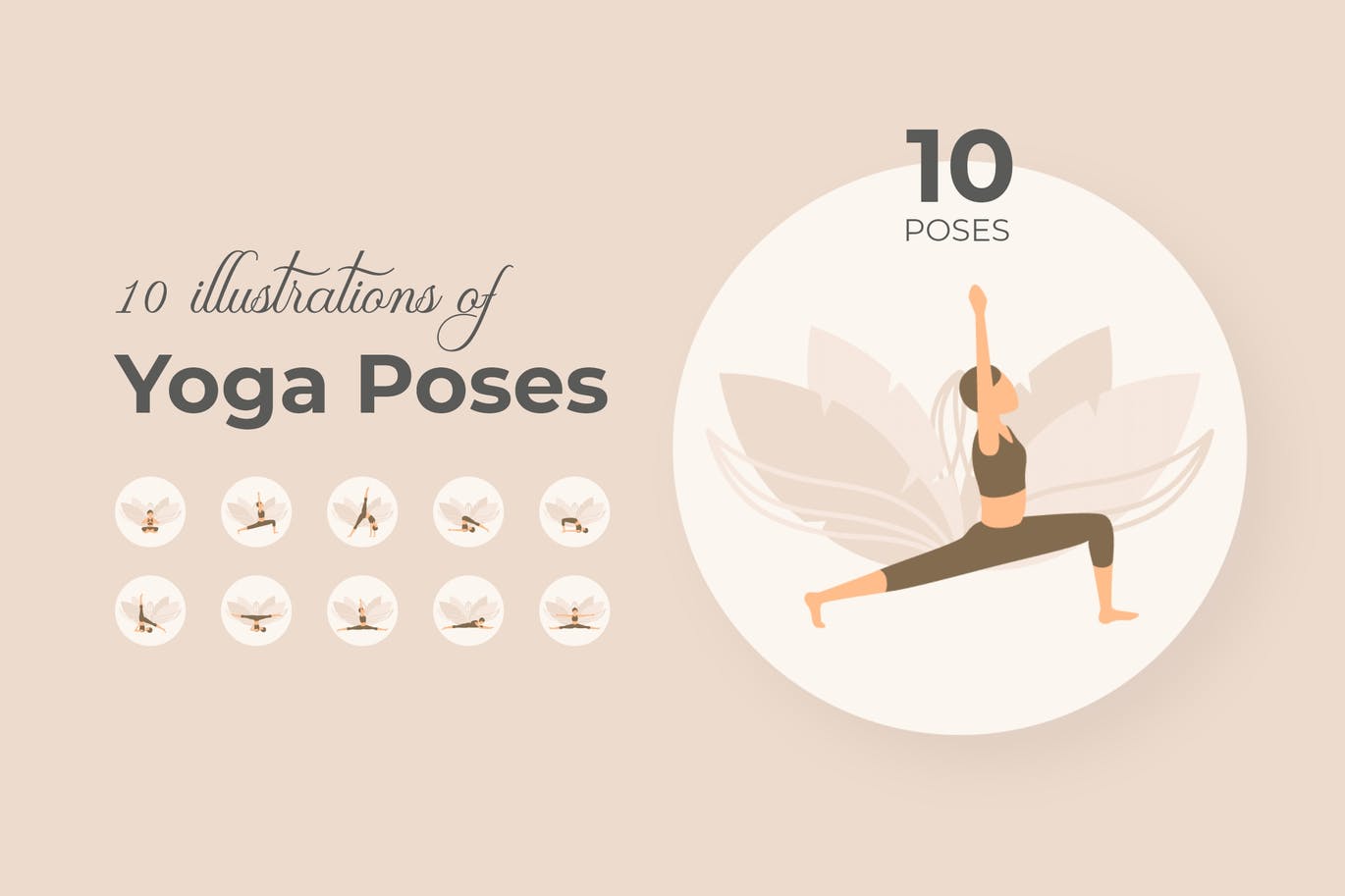 美丽瑜伽姿势插画素材v1 Lucka Yoga Poses – 10 illustrations Vol. 1 图片素材 sucaiwan.com